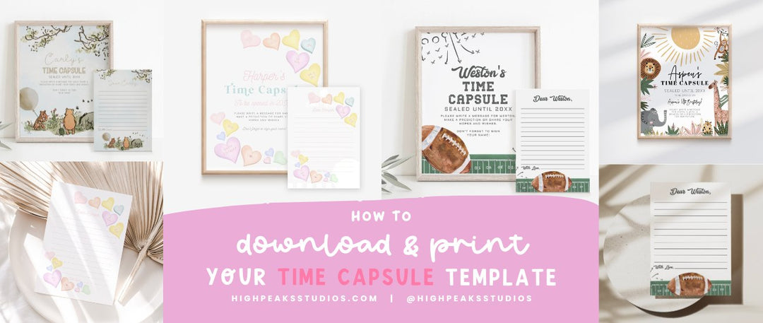 How to Print Your Time Capsule Template from Canva - High Peaks Studios