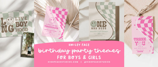 Smiley Face Birthday Party Themes for Boys + Girls - High Peaks Studios LLC