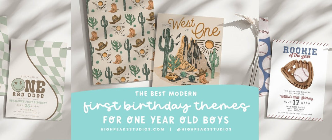 The Best Modern First Birthday Themes for One Year Old Boys - High Peaks Studios