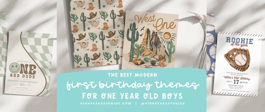 The Best Modern First Birthday Themes for One Year Old Boys - High Peaks Studios LLC