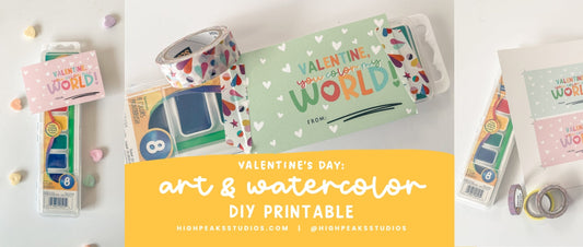 Valentine's Day: Art & Watercolor Paint DIY Printable - High Peaks Studios LLC