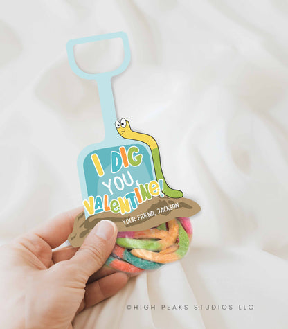 Shovel and Worm Valentine Printable - High Peaks Studios