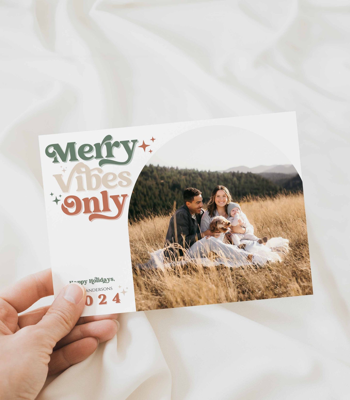 Merry Vibes Only Photo Christmas Card (6 Backsides)