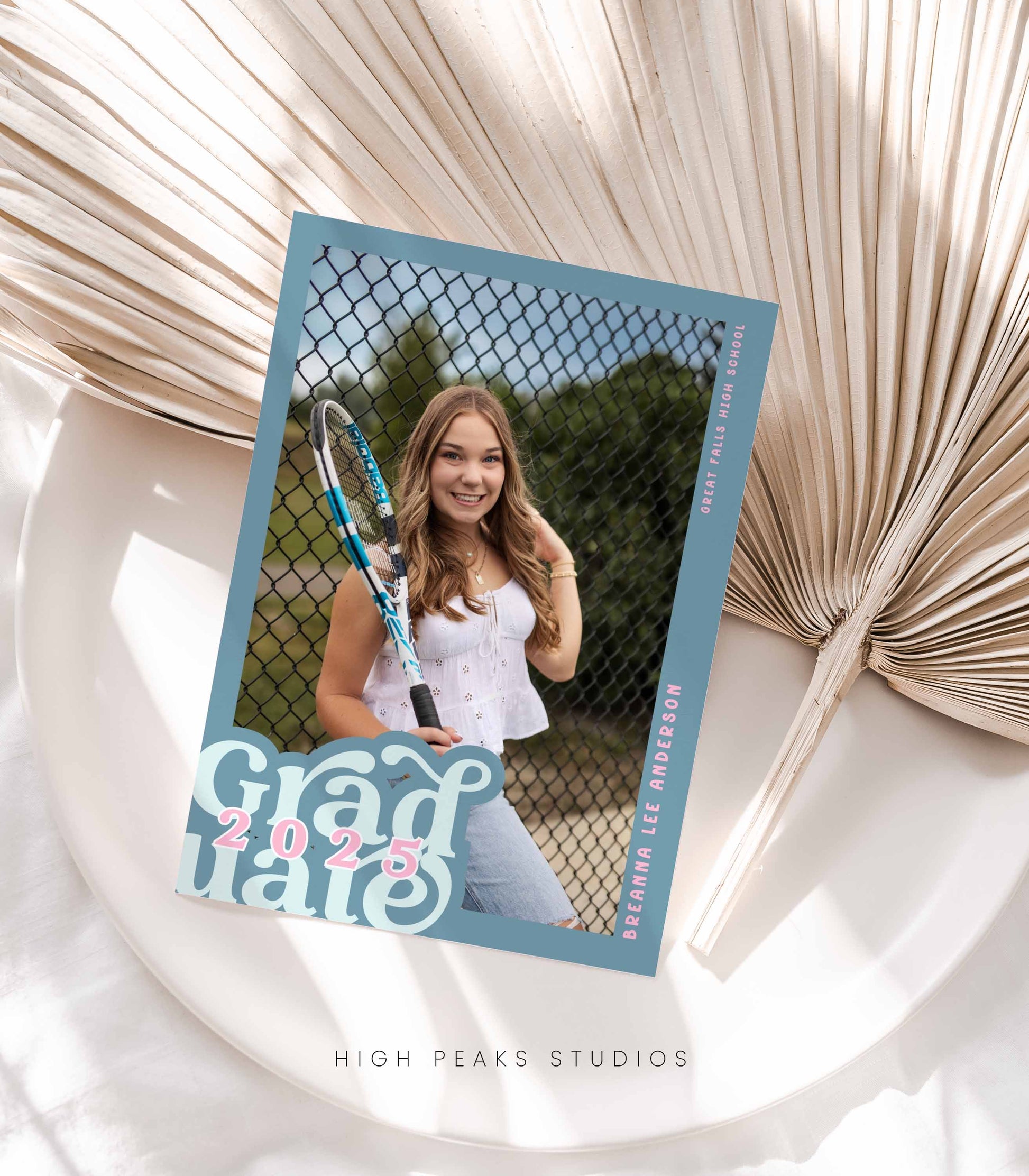 Preppy Photo Graduation Party Invitation Template - High Peaks Studios