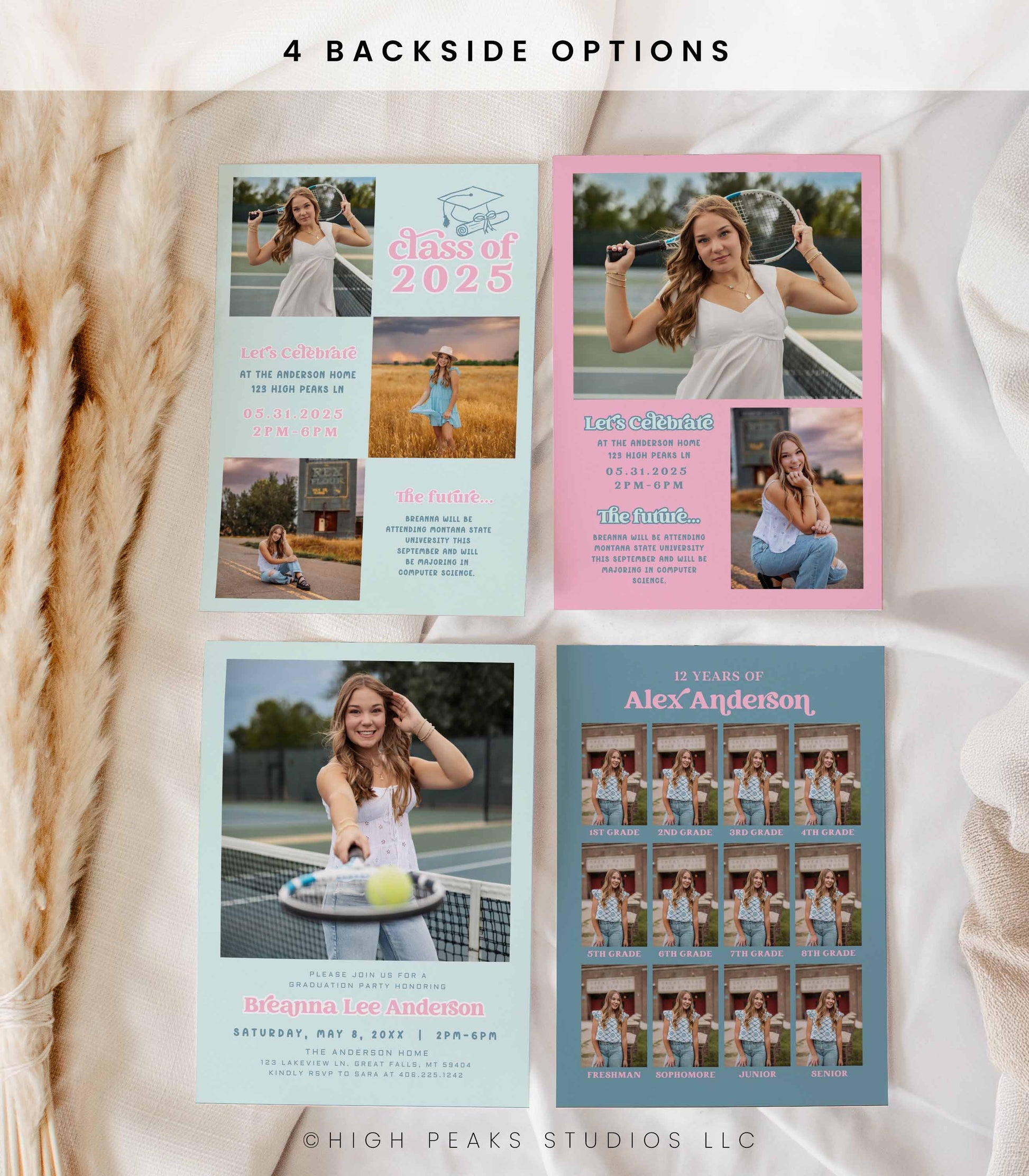 Preppy Photo Graduation Party Invitation Template - High Peaks Studios