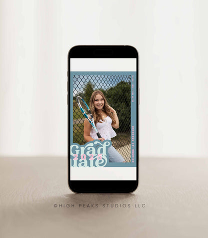 Preppy Photo Graduation Party Invitation Template - High Peaks Studios