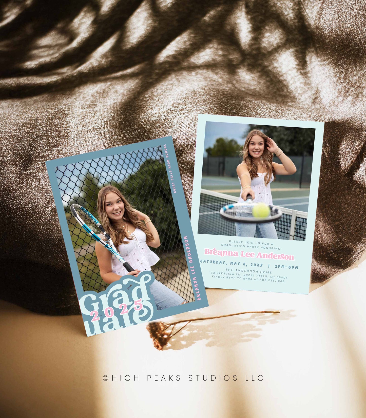 Preppy Photo Graduation Party Invitation Template - High Peaks Studios