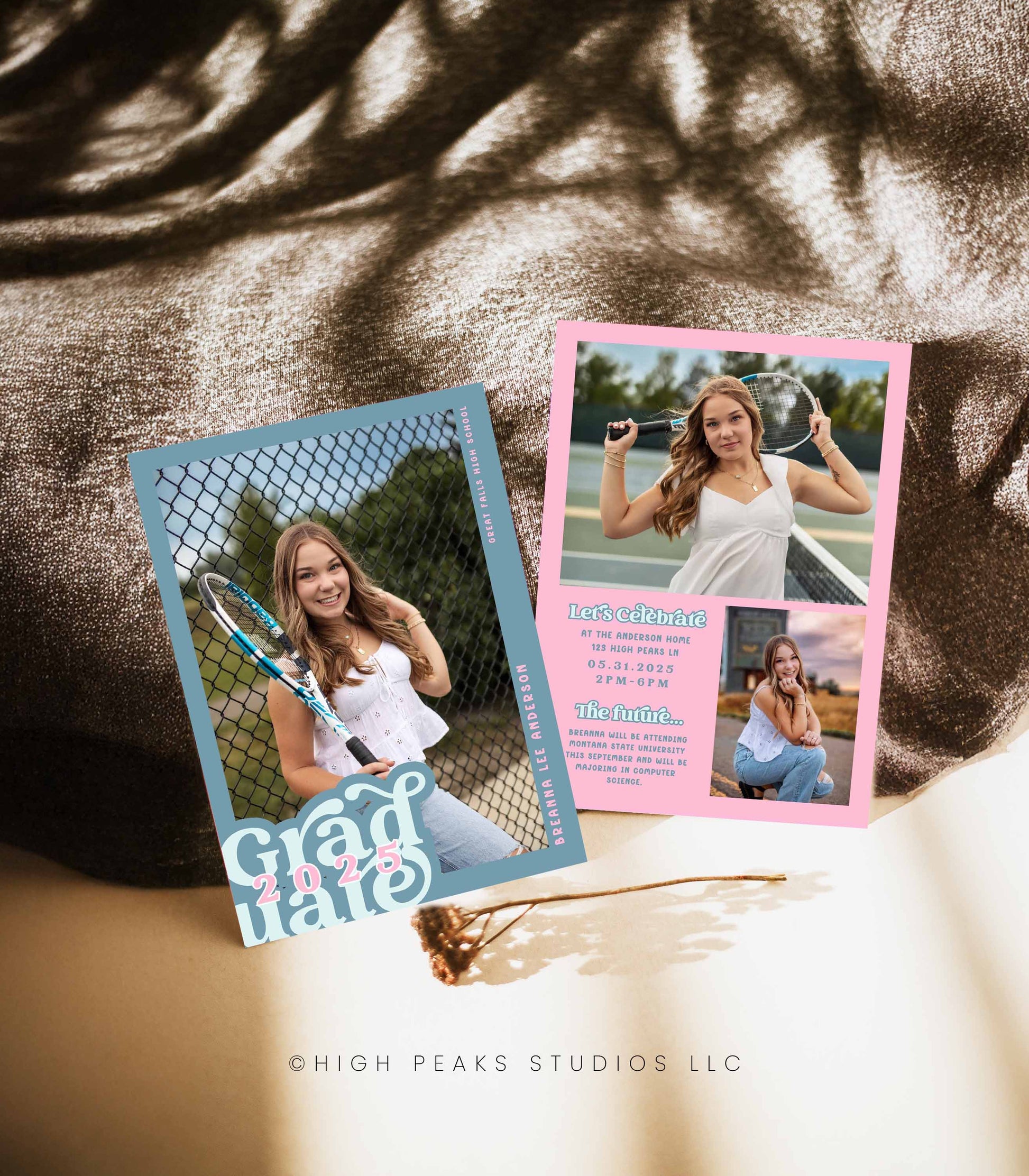 Preppy Photo Graduation Party Invitation Template - High Peaks Studios