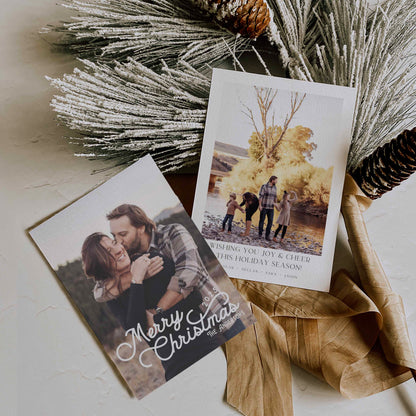 Modern Script Picture Christmas Card