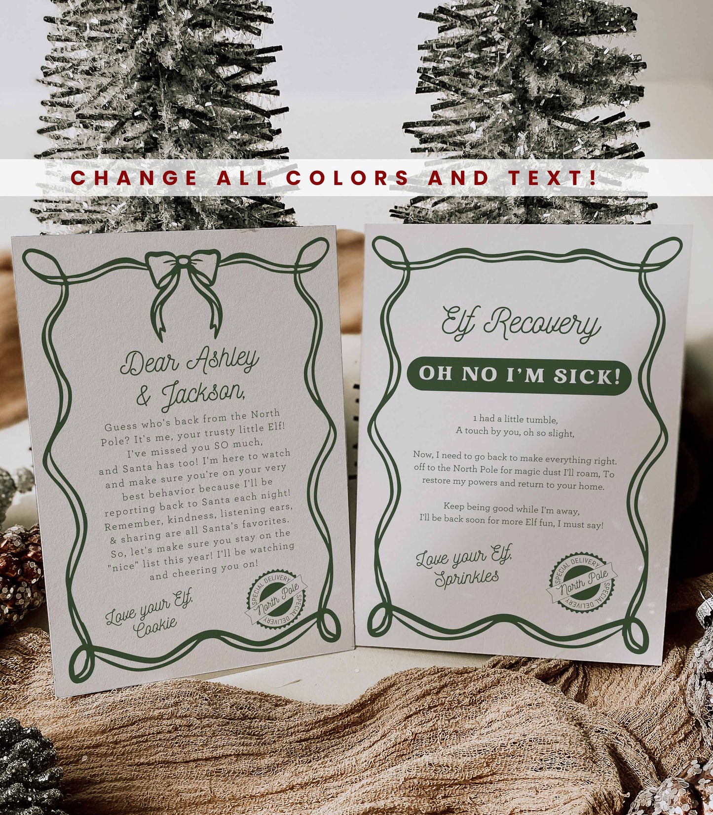 Whimsical Bow and Scallop Elf Letter Bundle - High Peaks Studios