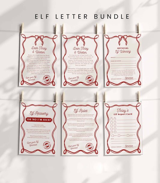 Whimsical Bow and Scallop Elf Letter Bundle - High Peaks Studios