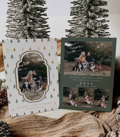 Christmas Tree with Scallop Frame Photo Christmas Card - High Peaks Studios