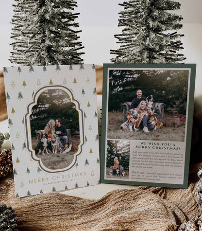 Christmas Tree with Scallop Frame Photo Christmas Card - High Peaks Studios