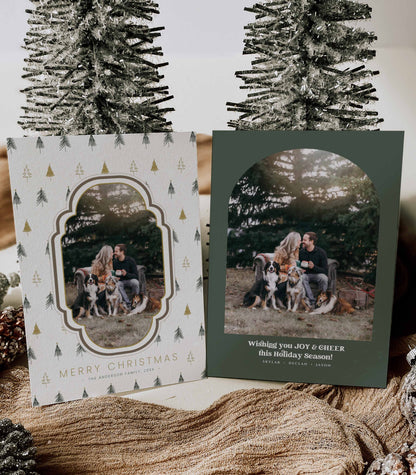 Christmas Tree with Scallop Frame Photo Christmas Card - High Peaks Studios