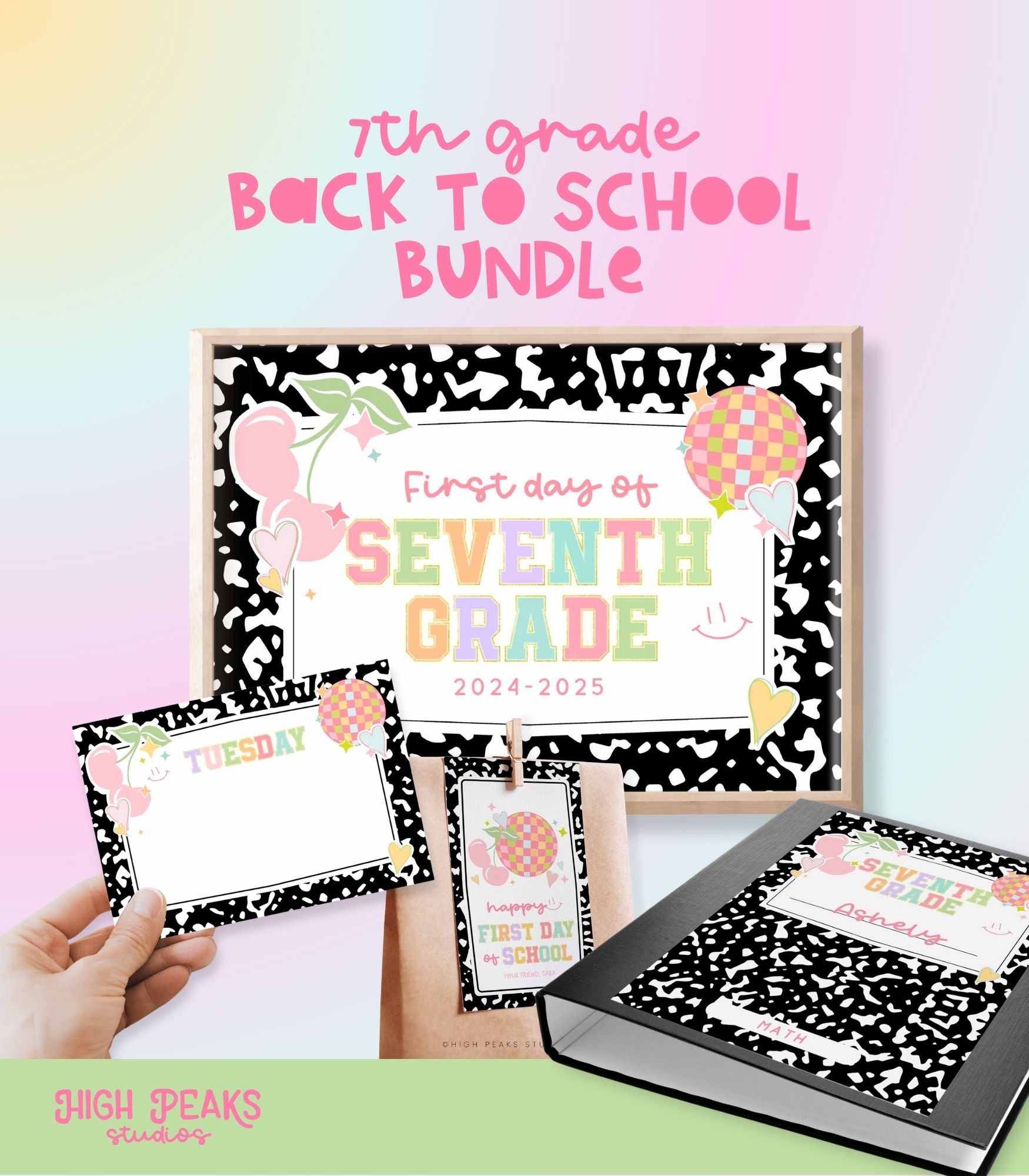 7th Grade Back To School Bundle - Girls Back to School - High Peaks Studios