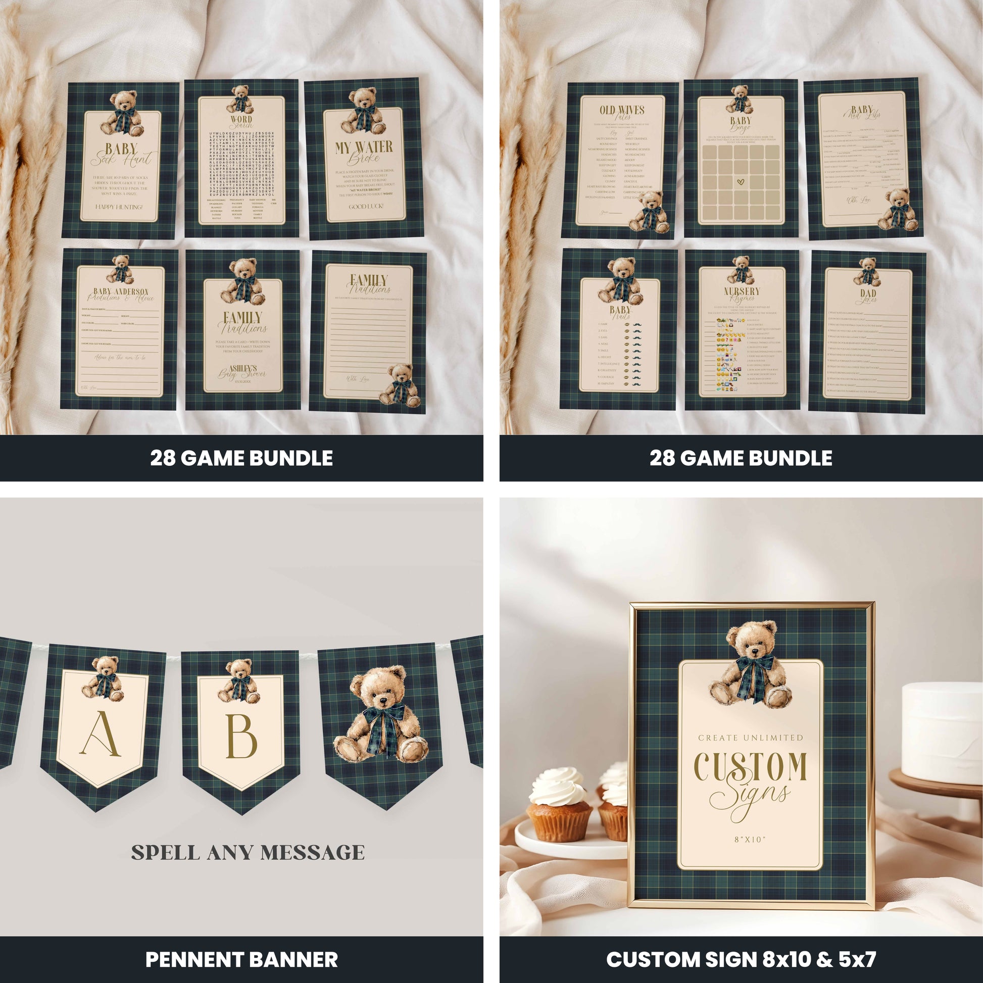 Luxury Polo Teddy Bear Baby Shower Bundle - by high peaks studios