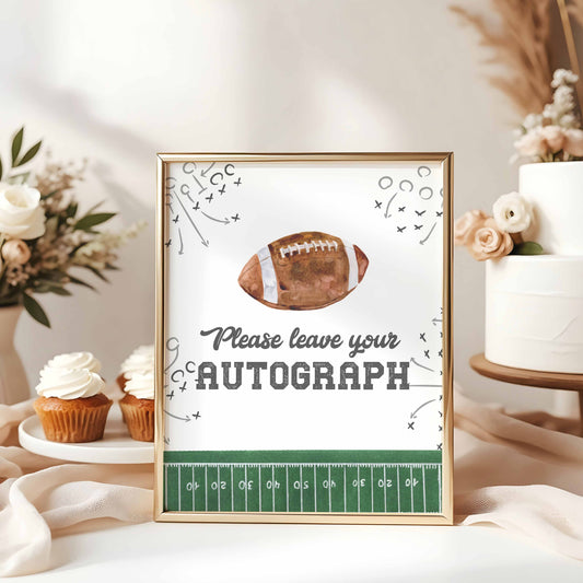 Football Autograph Guest Book Party Sign Printable by High Peaks Studios