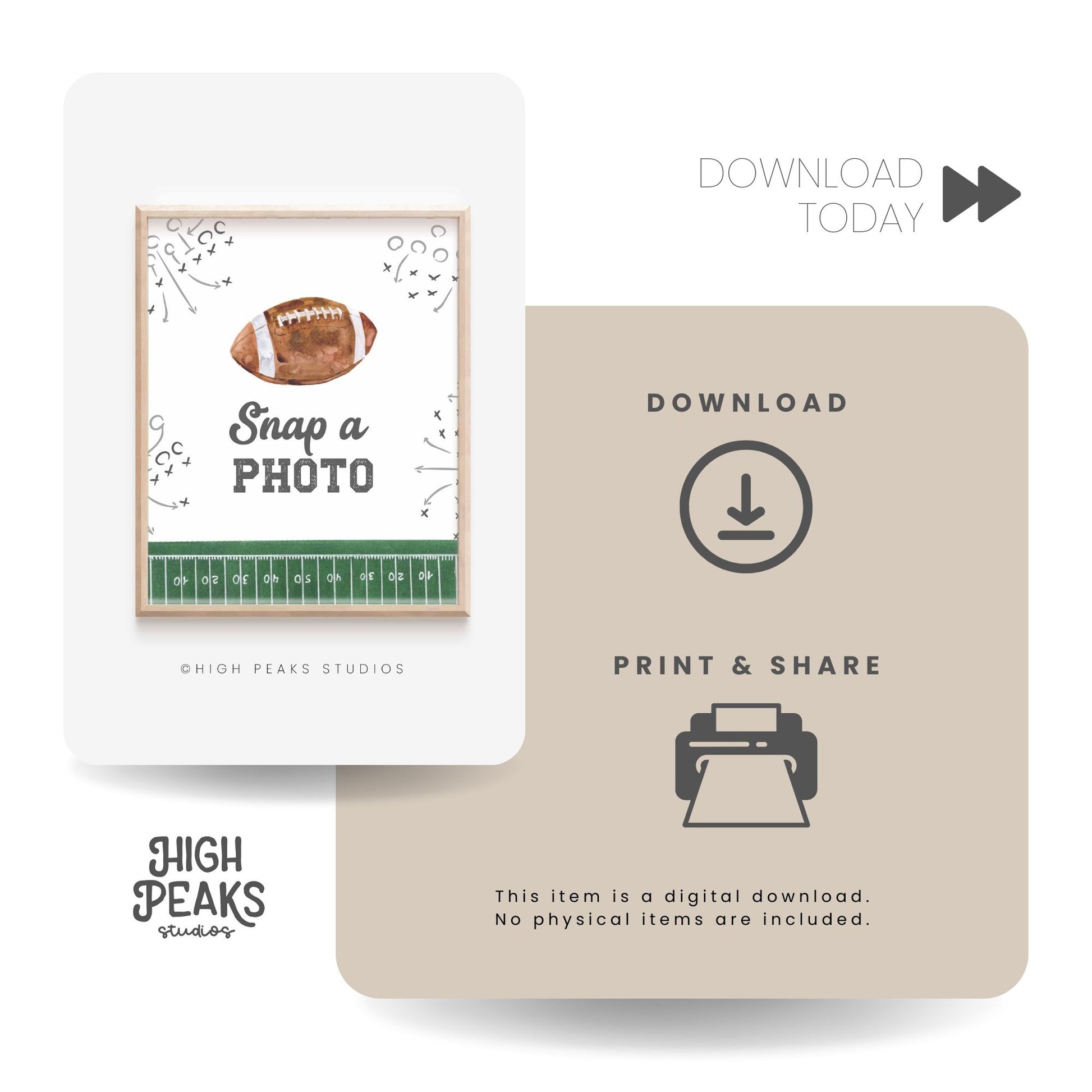 Snap A Photo Party Sign Printable By High Peaks Studios