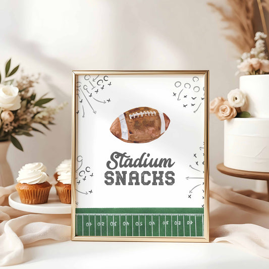 Stadium Snacks Football Party Sign Printable