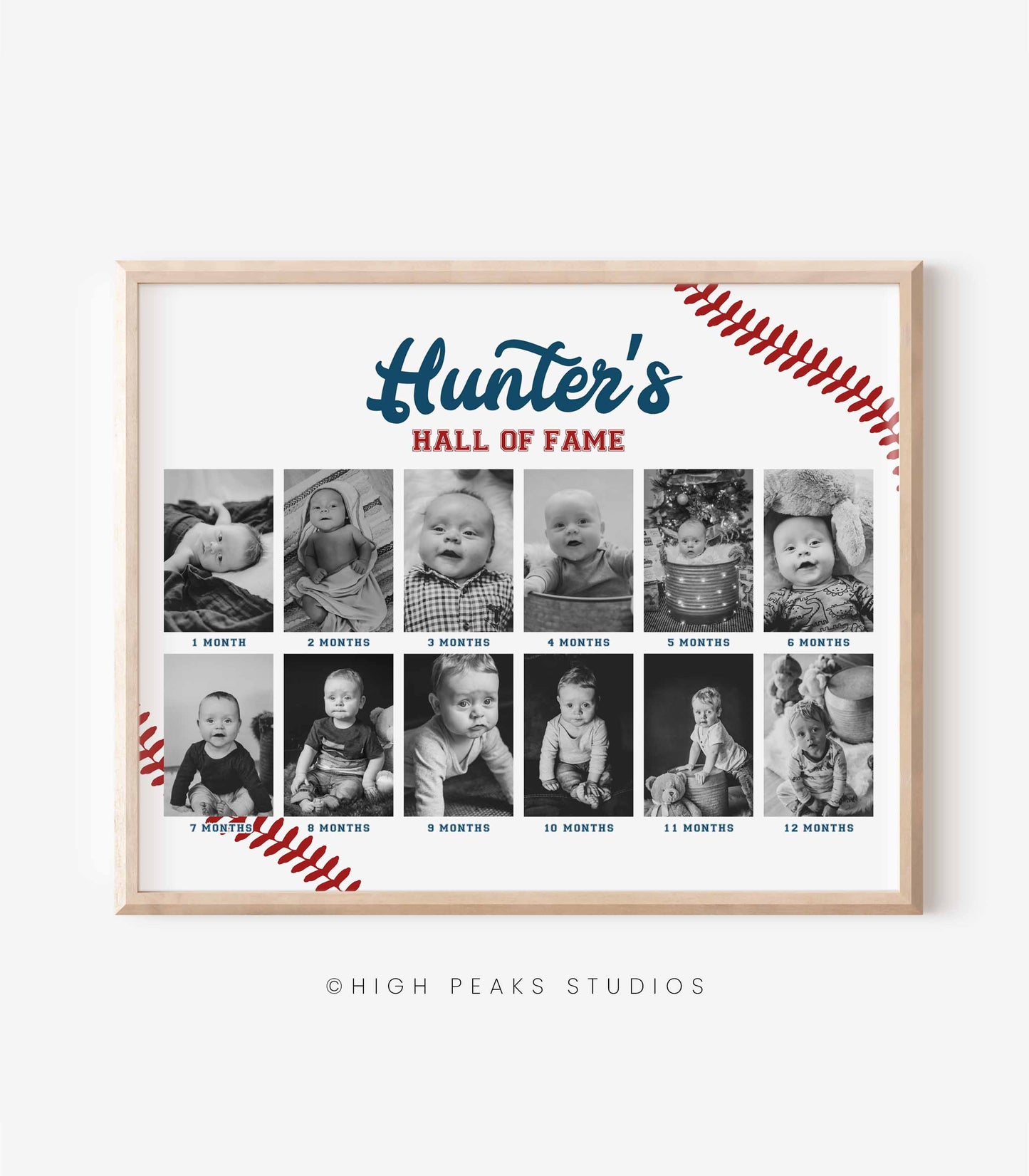 Baseball Milestone Photo Board Sign Printable Template - High Peaks Studios