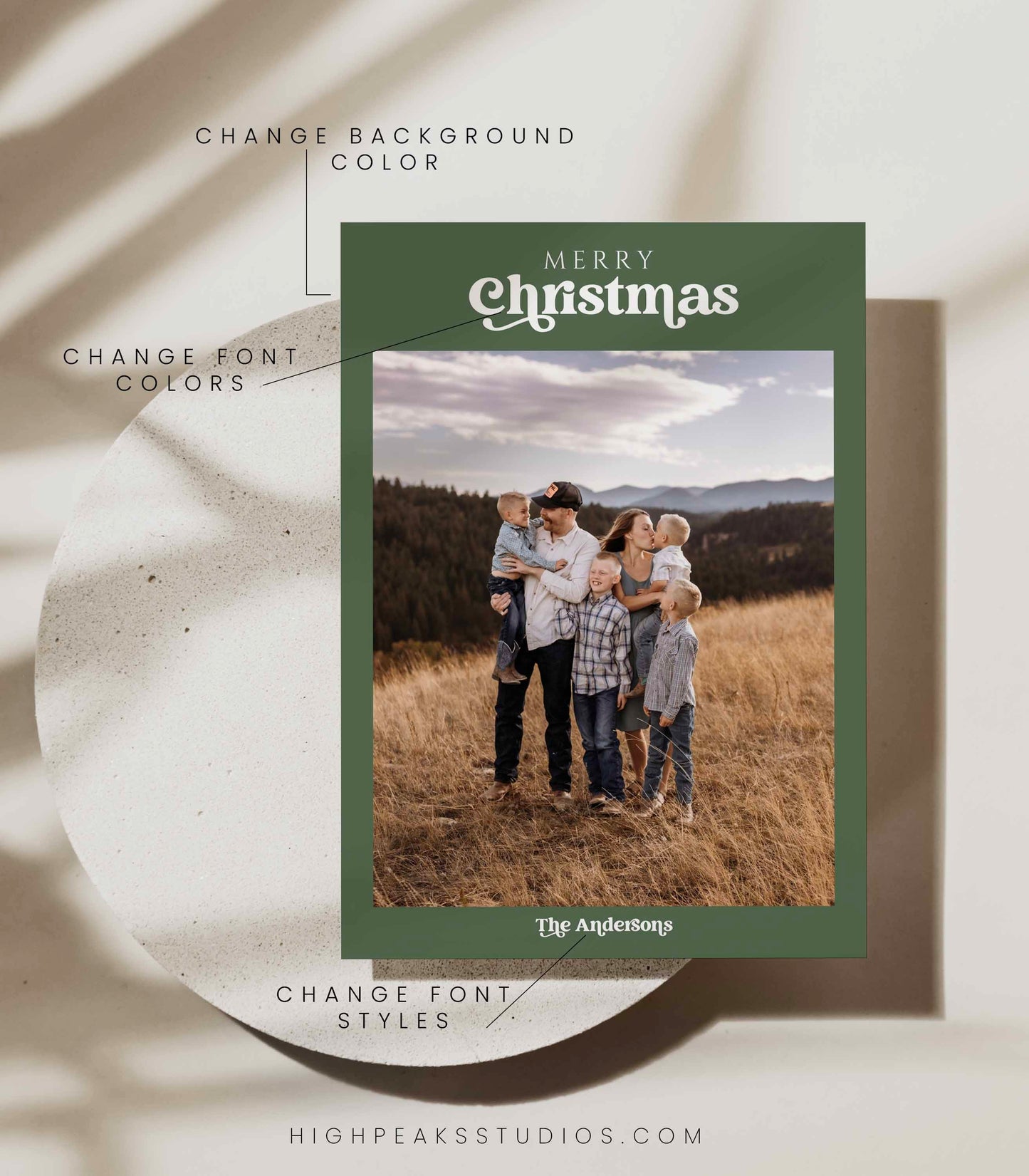 Minimalist Photo Christmas Card Template - High Peaks Studios