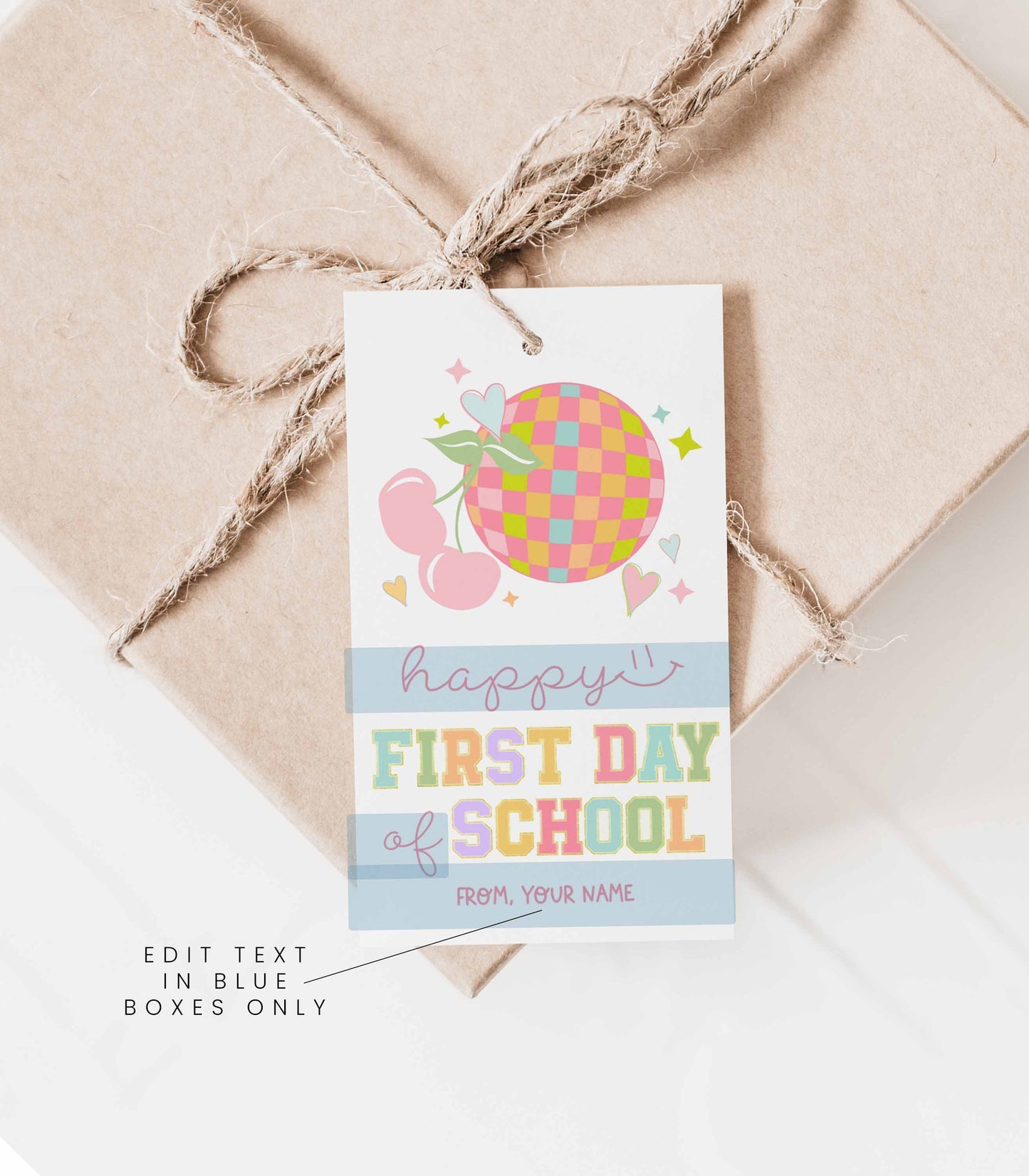 Happy First Day of School Patch Letter Gift Tag - High Peaks Studios