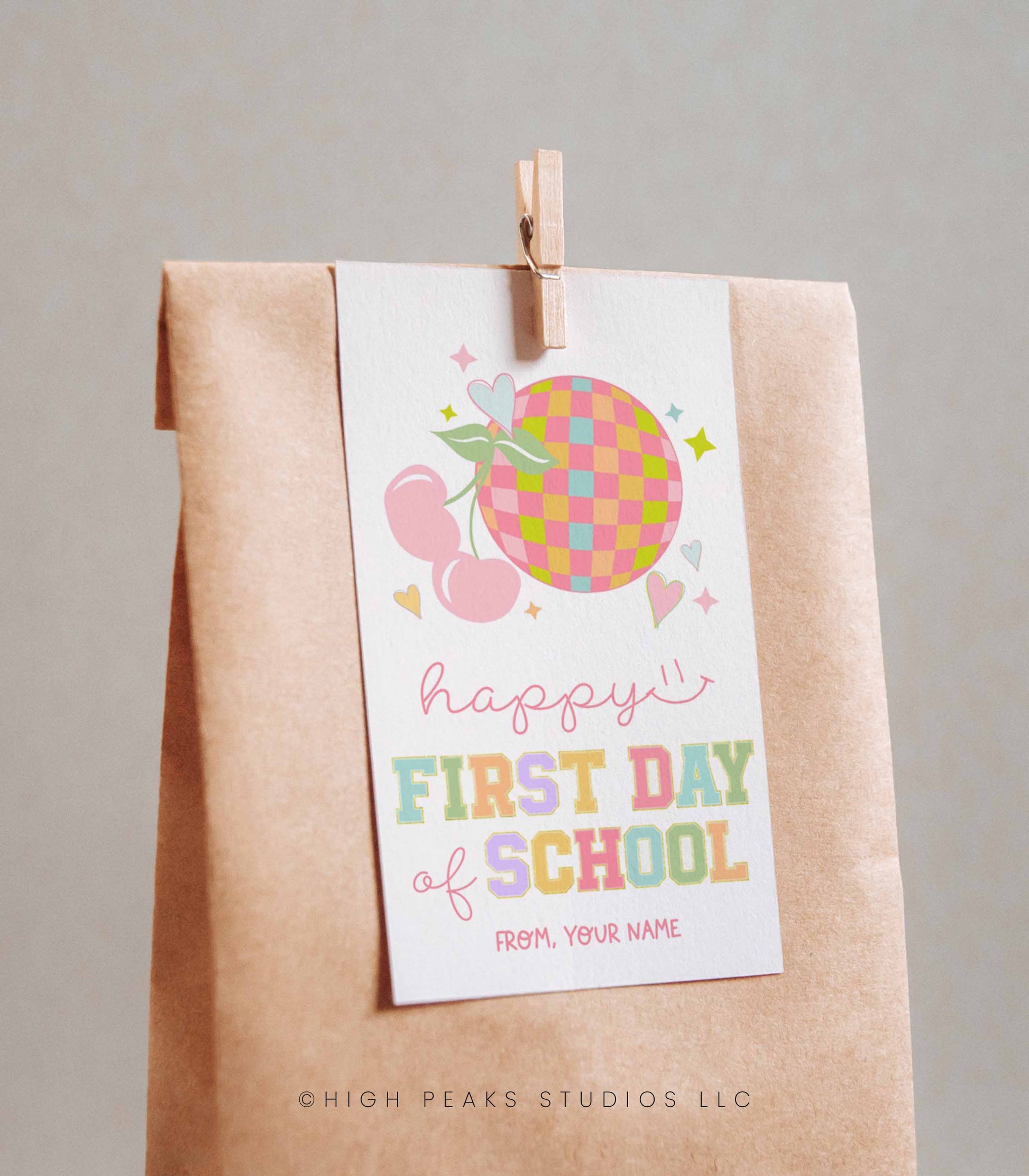 Happy First Day of School Patch Letter Gift Tag - High Peaks Studios