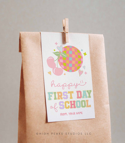 Happy First Day of School Patch Letter Gift Tag - High Peaks Studios