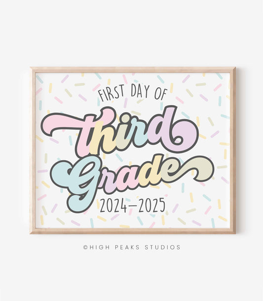 First Day of Third Grade Sign Printable - High Peaks Studios