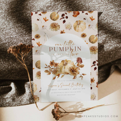 Editable Our Little Pumpkin Invitation
