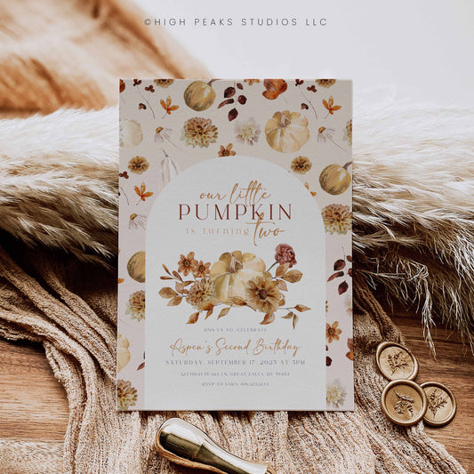 Editable Our Little Pumpkin Invitation