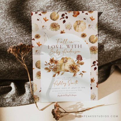 Boho Fall In Love With Baby, Baby Shower Invitation Template by High Peaks Studios