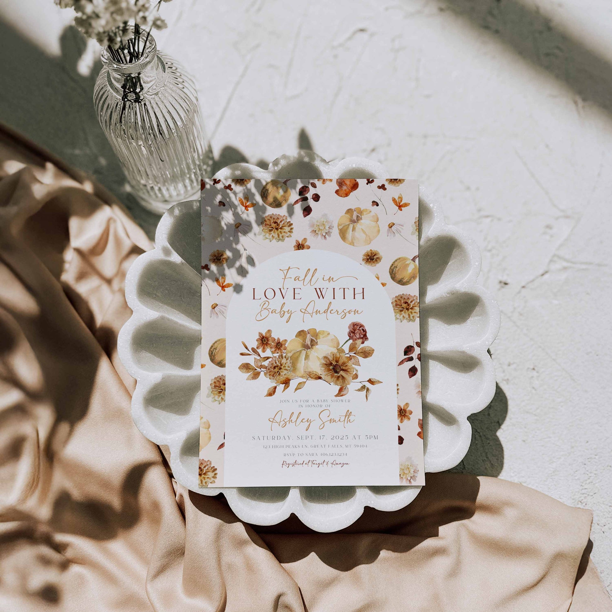 Boho Fall In Love With Baby, Baby Shower Invitation Template by High Peaks Studios