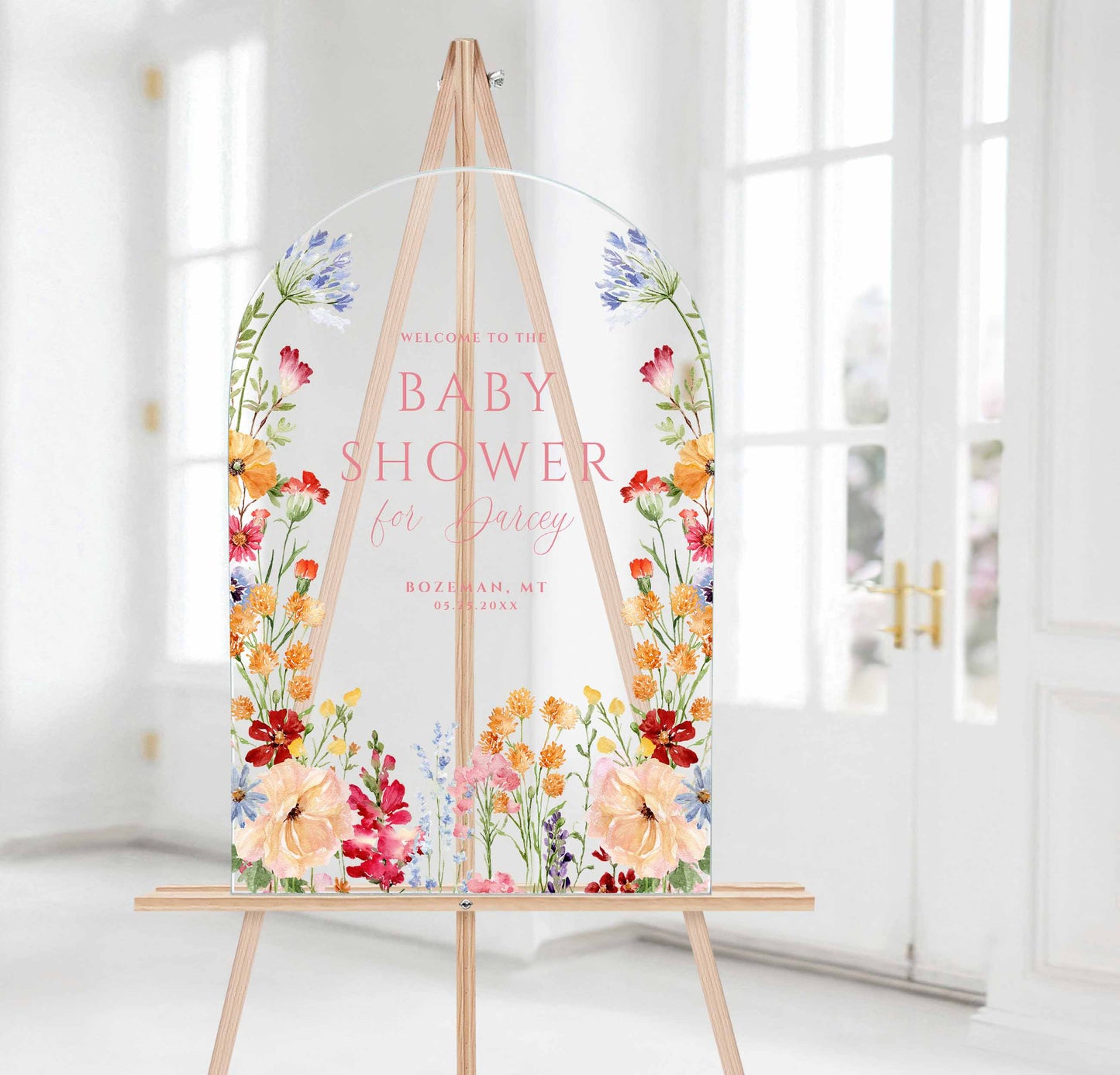 Wildflower Baby Shower Welcome Sign