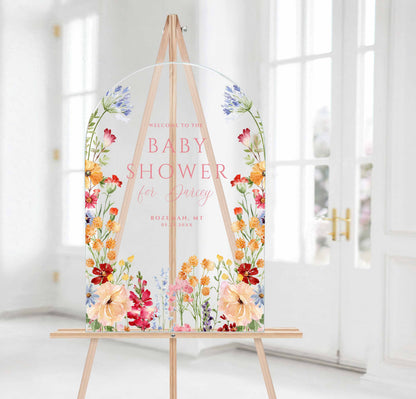 Wildflower Baby Shower Welcome Sign