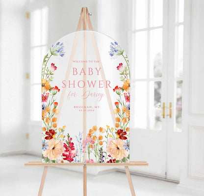 Wildflower Baby Shower Welcome Sign