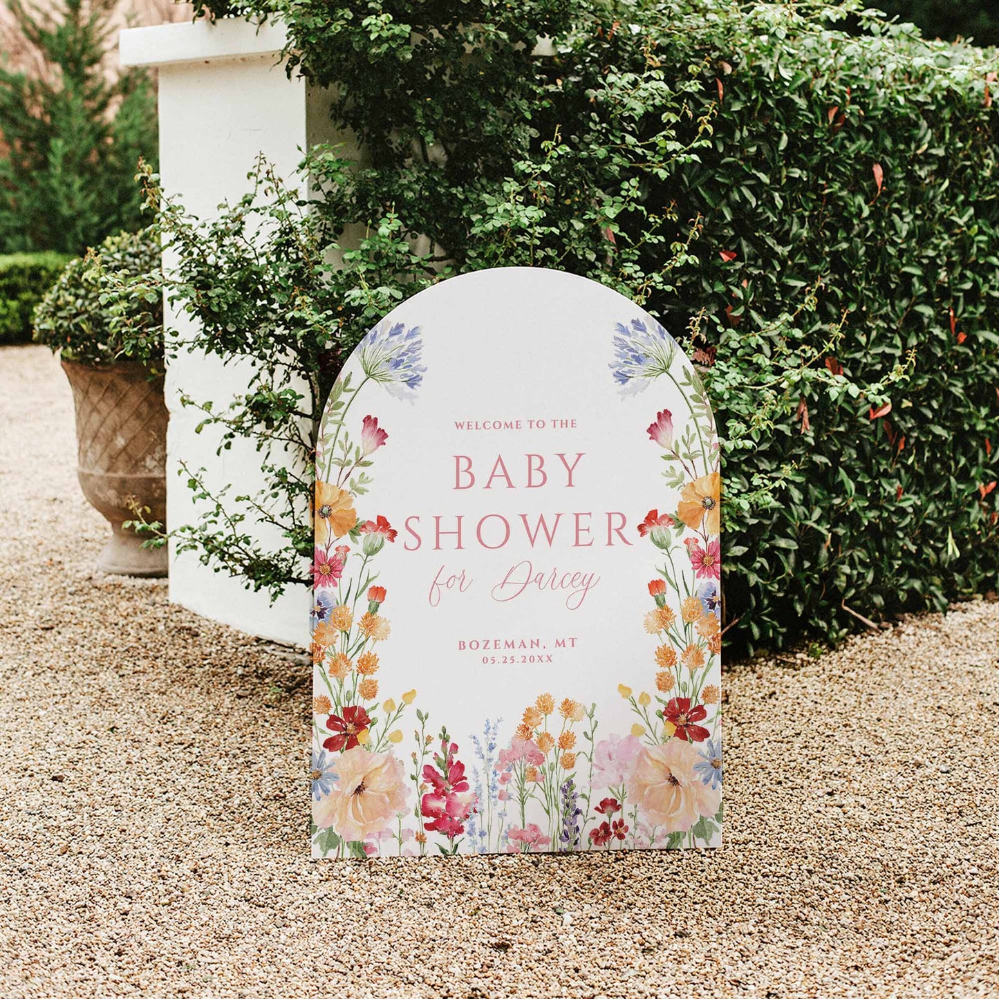 Wildflower Baby Shower Welcome Sign