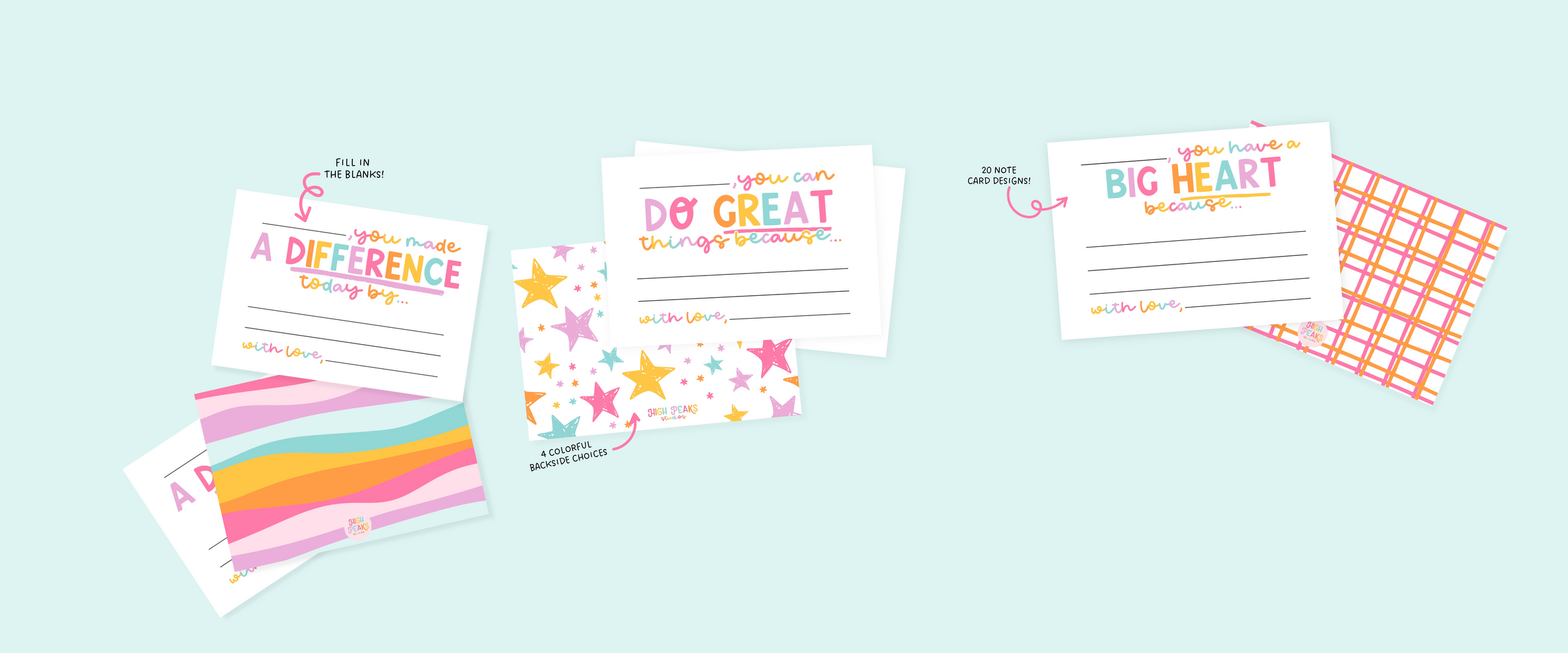 Printable Affirmation Prompt Note Cards For Kids - High Peaks Studios
