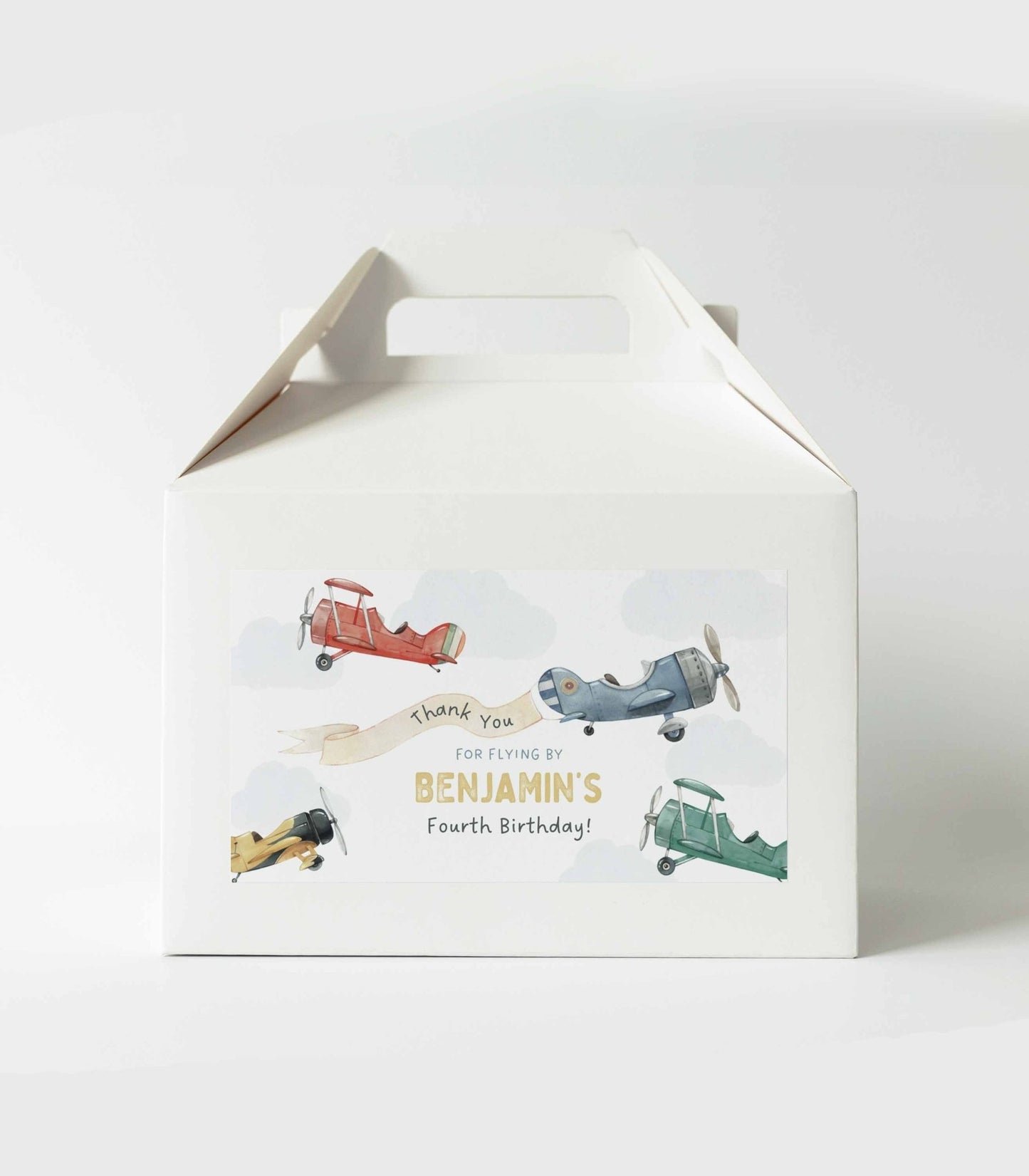 Airplane Party Gift Box Labels - High Peaks Studios