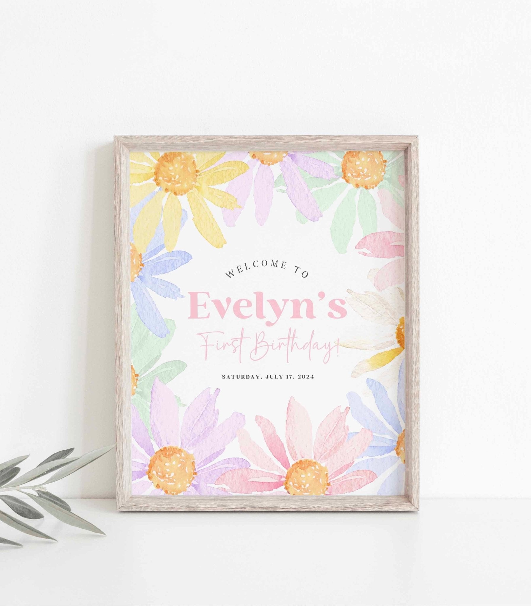 Colorful Daisy Welcome Sign Printable - High Peaks Studios