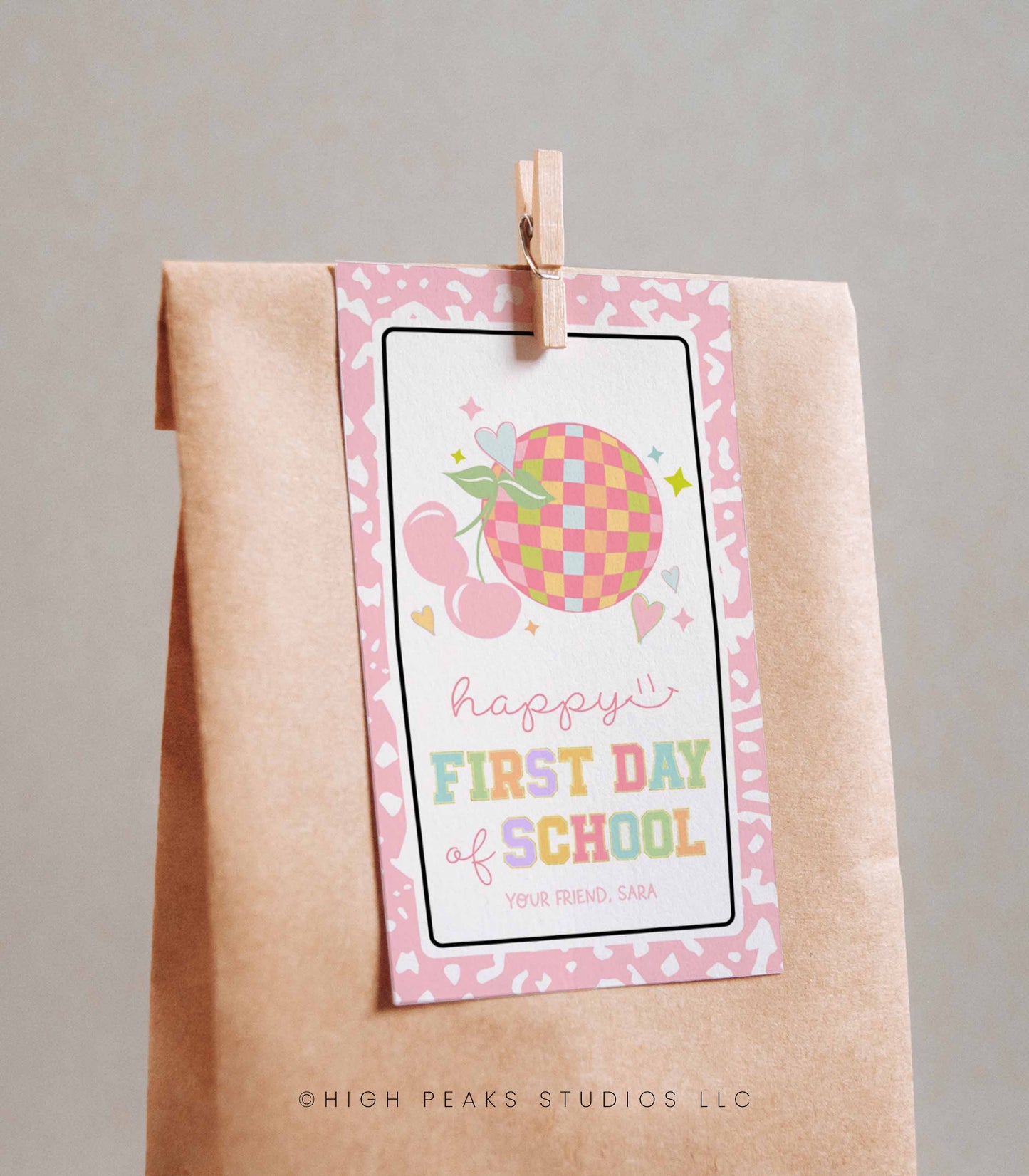 Happy First Day of School Patch Letter Composition Notebook Gift Tag - High Peaks Studios