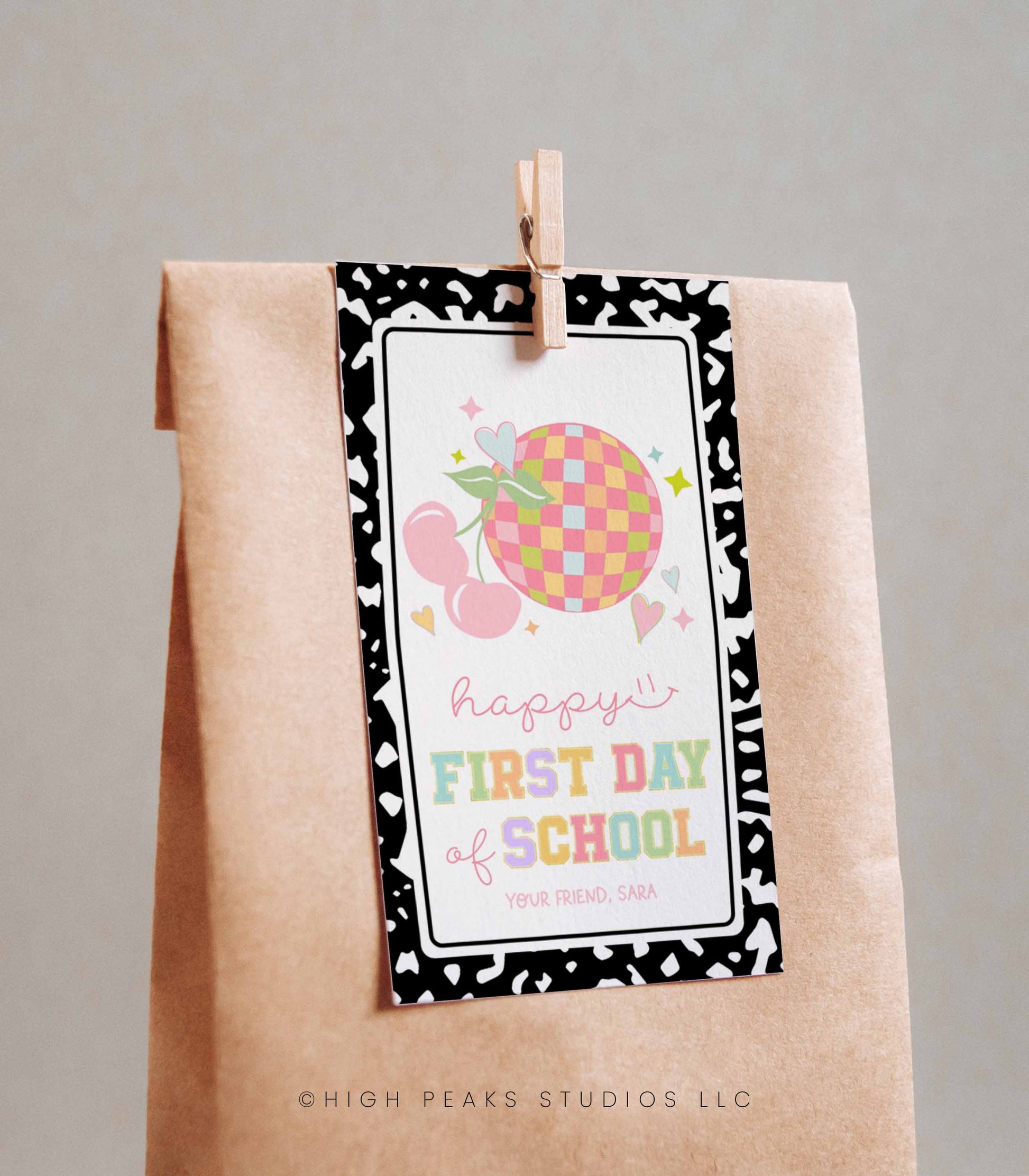 Happy First Day of School Patch Letter Composition Notebook Gift Tag - High Peaks Studios