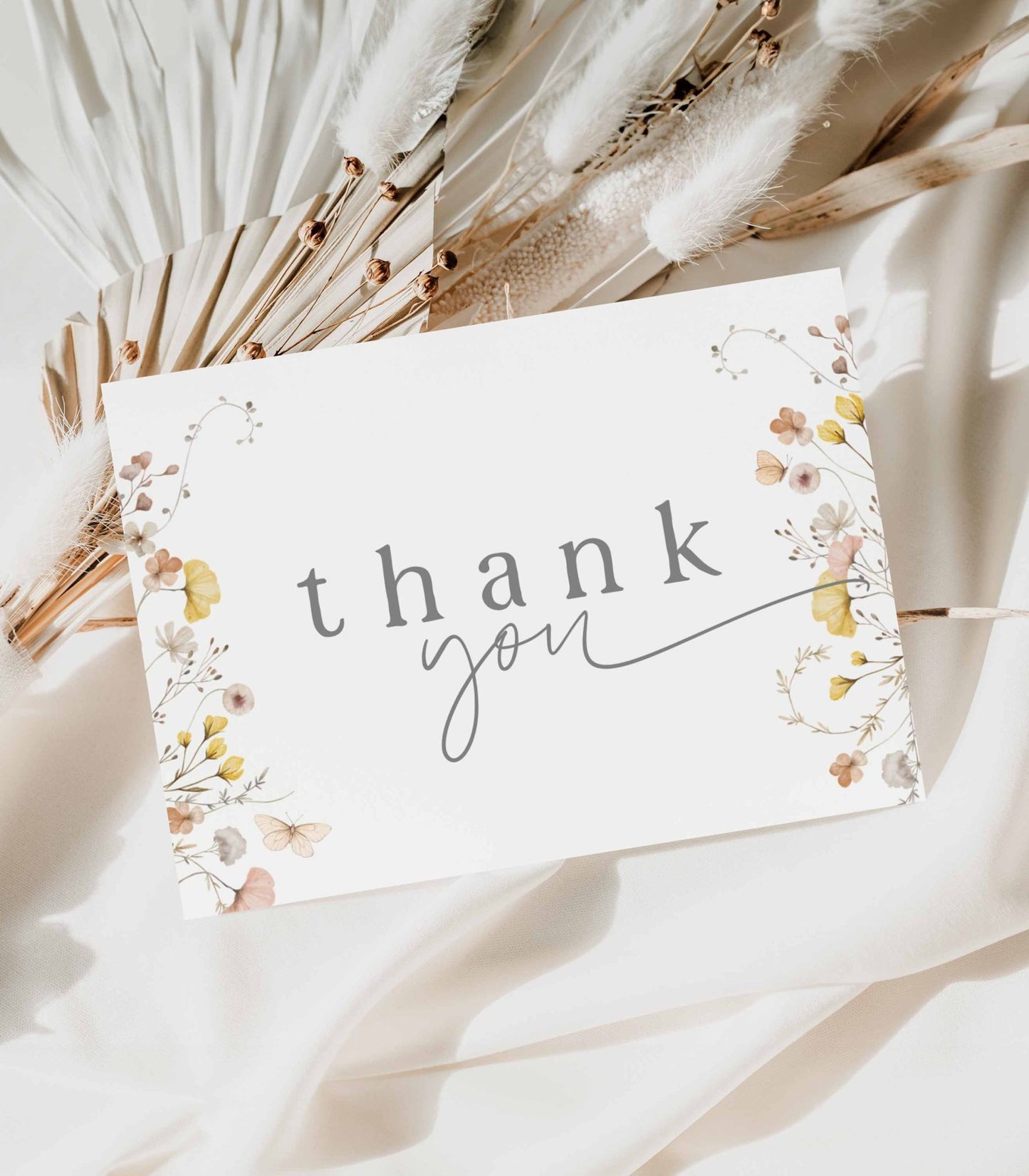 Editable Wildflower Folded Thank You Card - High Peaks Studios