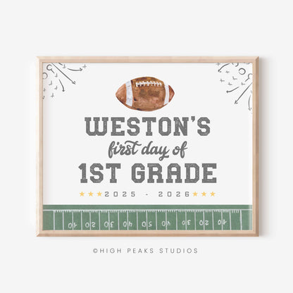 Football Back To School Picture Sign (Editable)