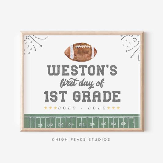 Football Back To School Picture Sign (Editable)