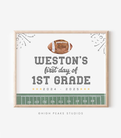 Football Back To School Picture Sign (Editable)