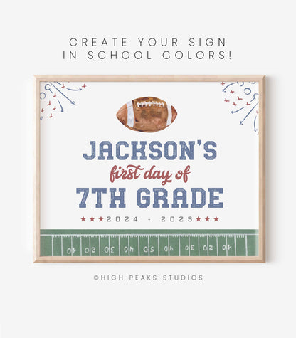 Football Back To School Picture Sign (Editable)