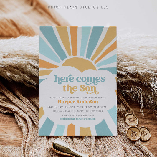 Sonshine Baby Shower Invitation by High Peaks Studios