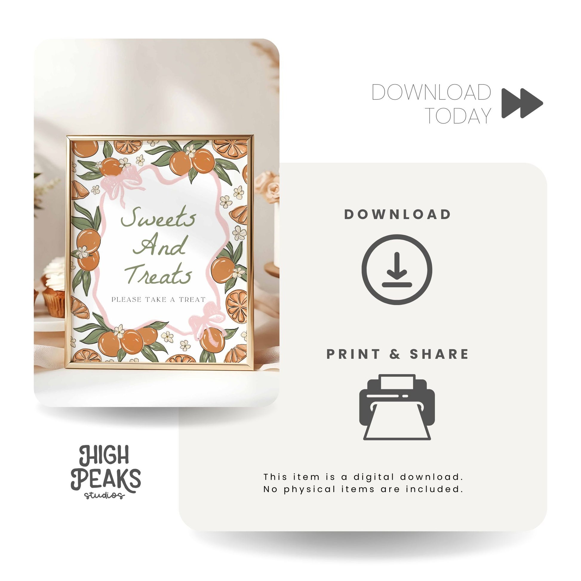 Sweets And Treats Party Sign Printable By High Peaks Studios