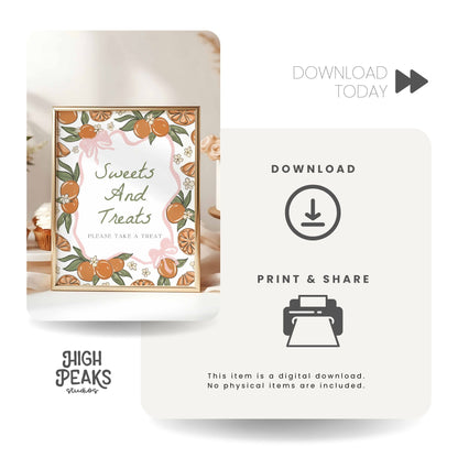 Sweets And Treats Party Sign Printable By High Peaks Studios